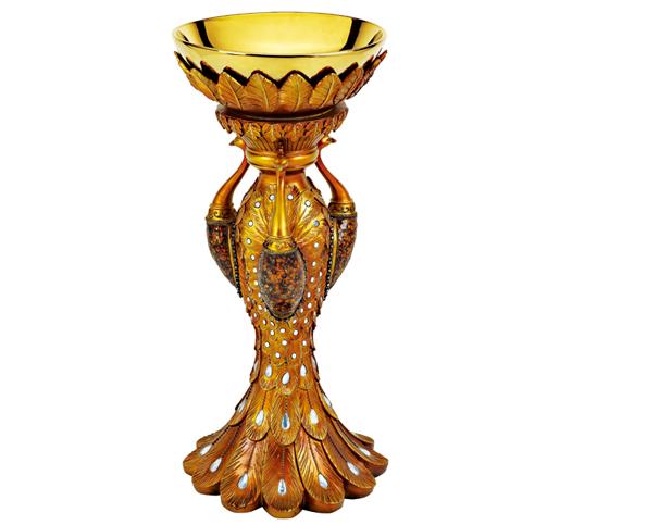 YLHA101   Phoenix resin  golden  floor  ashtry