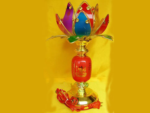 YLRE021  AY318七彩红色心经莲花灯